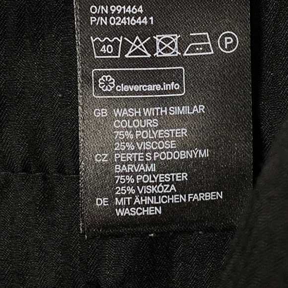 H&M Dress Pants Mens 36 Regular Fit Black Flat Front Straight Leg Trousers - Picture 14 of 14